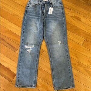 Twelve by Ontwelfh Jeans Women 26 Light Wash Holes High Waist NWT